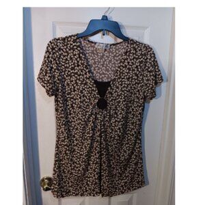 glu glu women's top brown and beige size medium